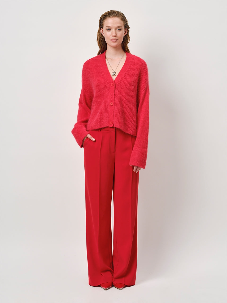 Cropped Cardigan D6Utha Red