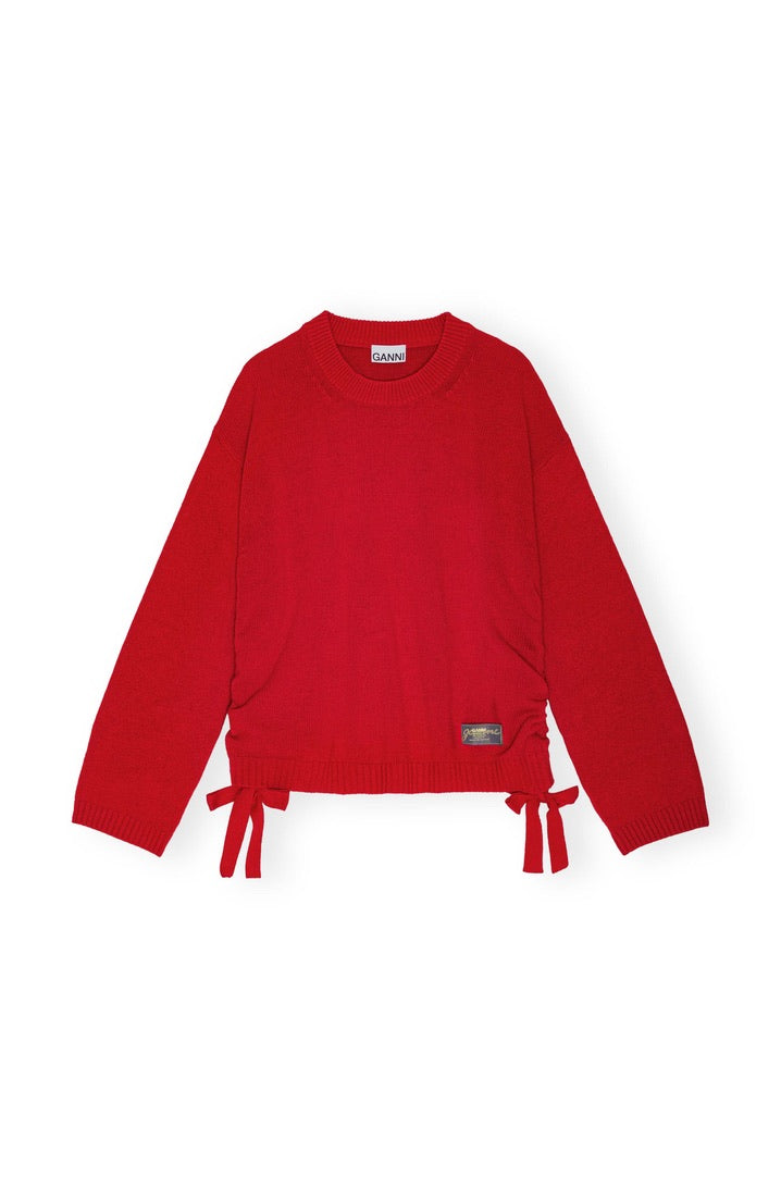 Ganni Roter Oversized Pullover aus Future Woll-Mix