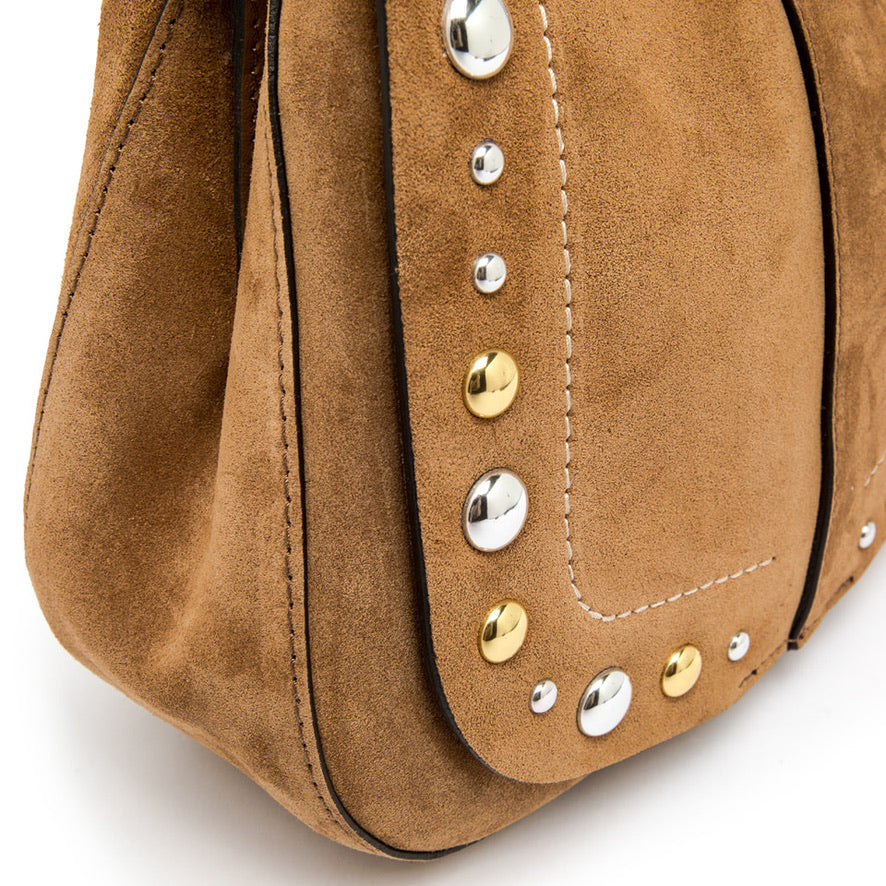 Handtasche Gianni Chiarini Helena Round Suede Studs Caramel