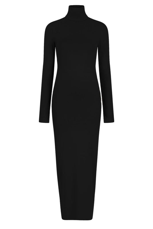 High Collar Dress D6Rune Raven