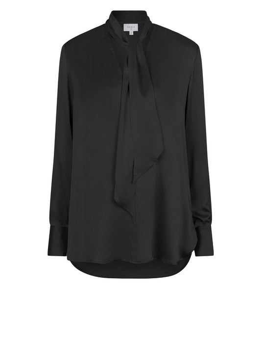 Scarf-Silk Blouse D6Mystere Raven