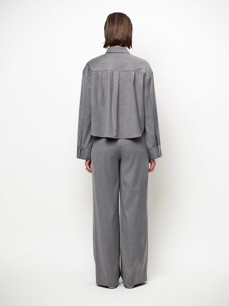 Pleated Pants Granit Grey Melange