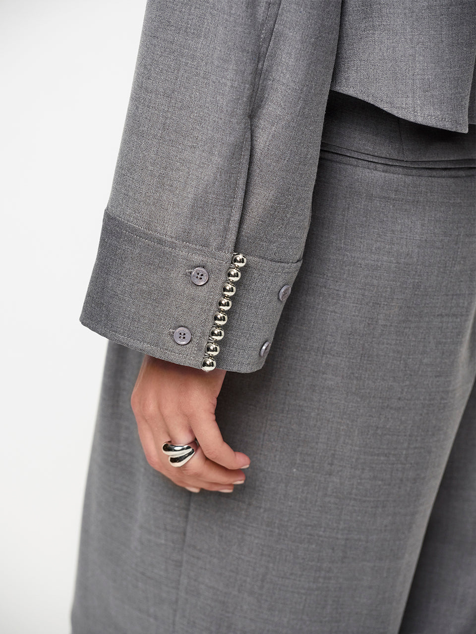 Pleated Pants Granit Grey Melange