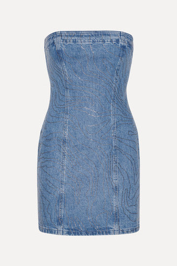 Rhinestone Jeans Dress