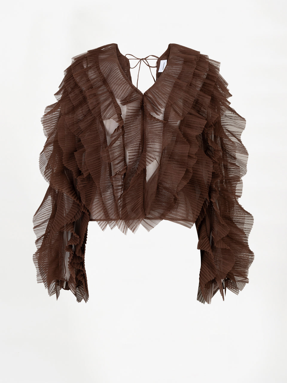 Ruffle Tulle Top Brown