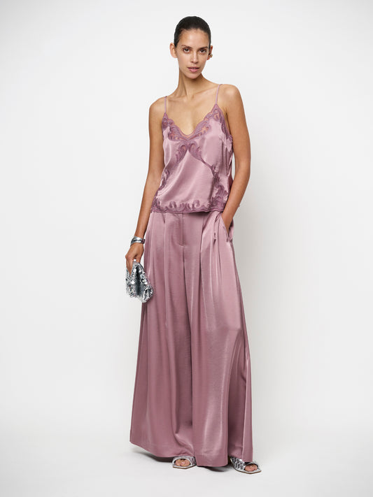 Weite Satin Hose OniqueD6 Mauve