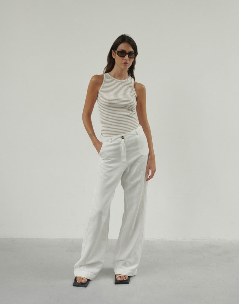 Rib Top Lotus'CL Striped oatmeal