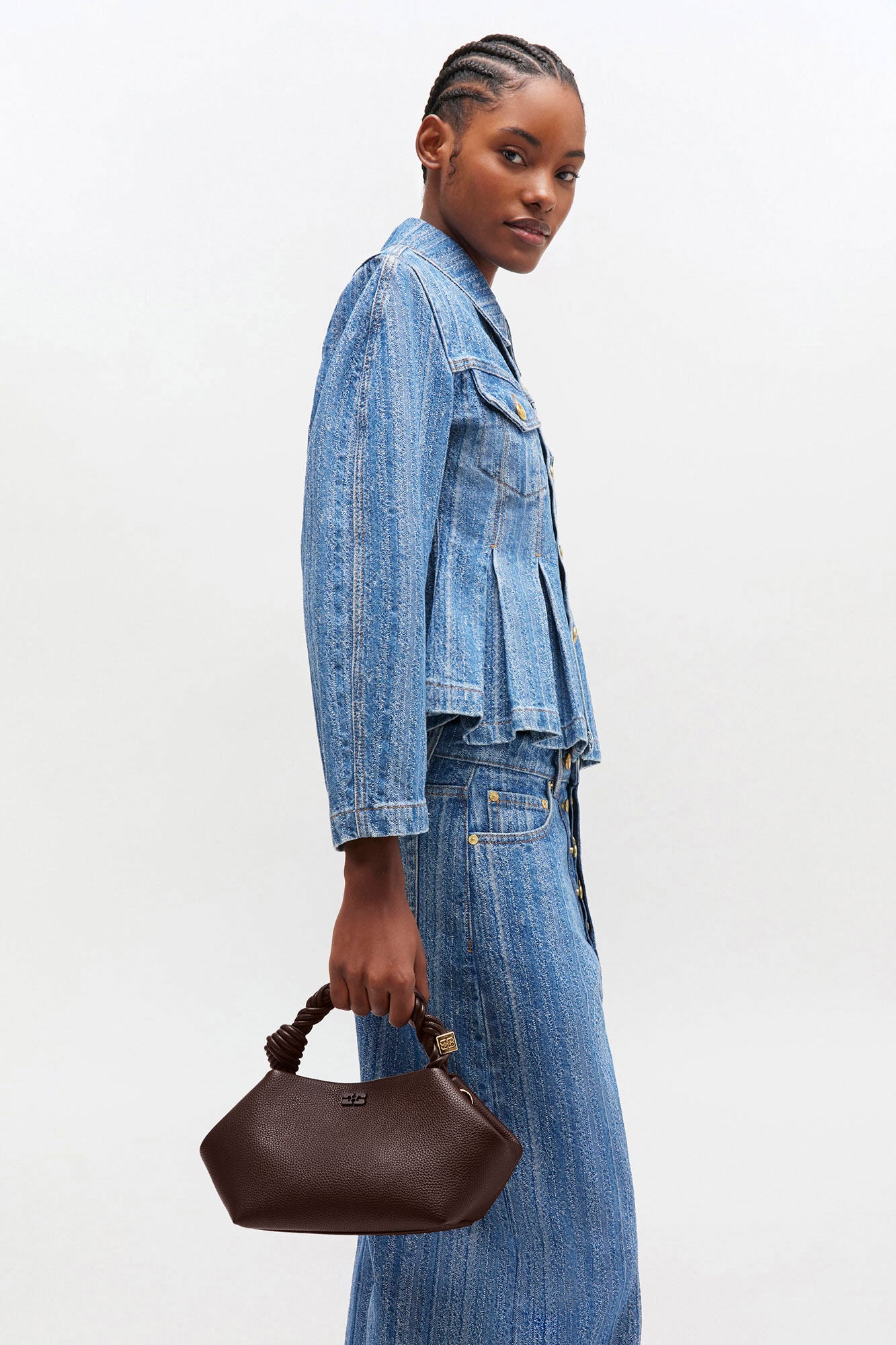 Ganni Bou Bag Small Grained Chicory Coffee