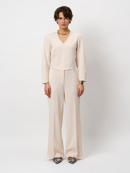 Gerade Geschnittene Hose Cream