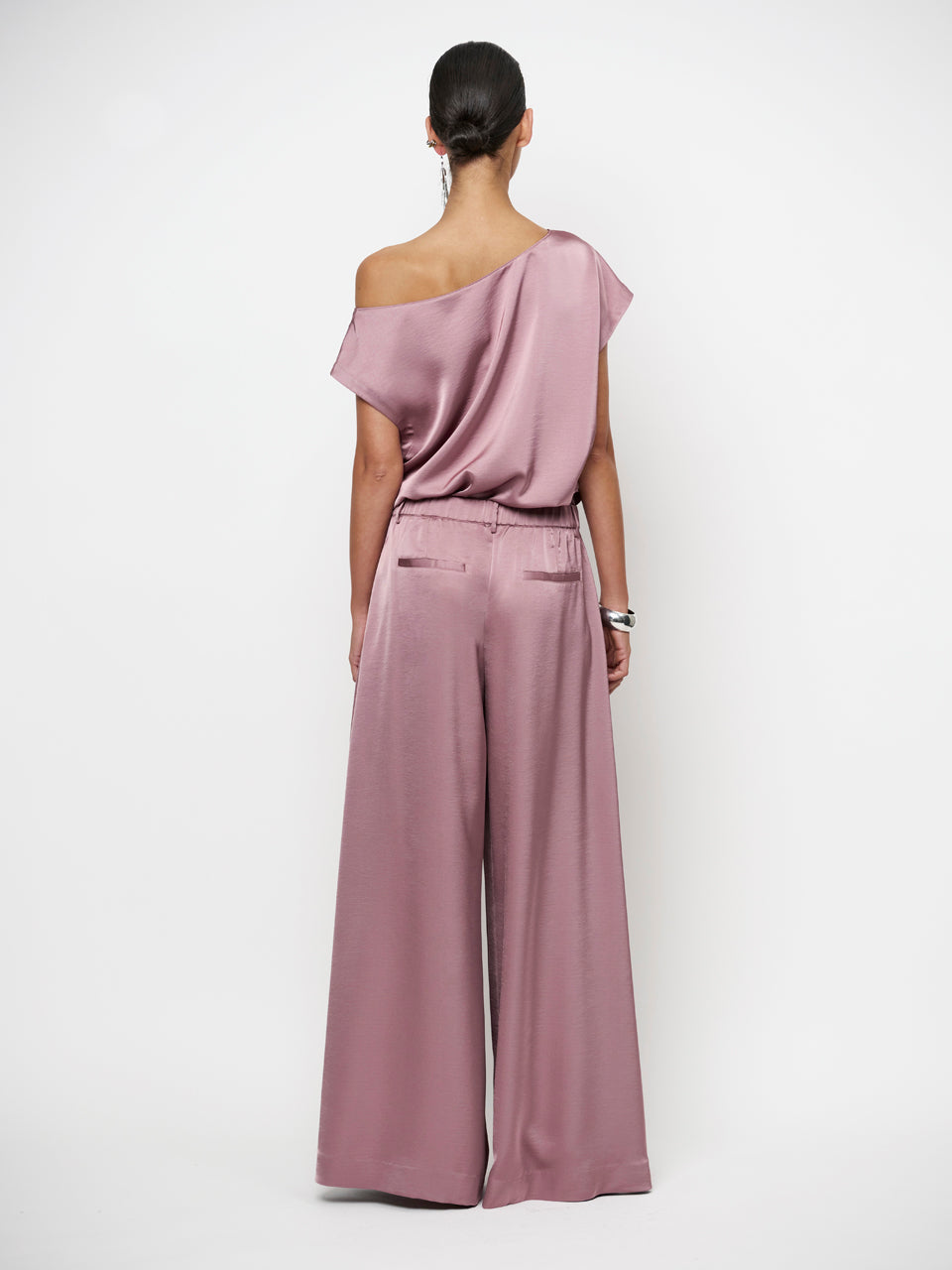 Weite Satin Hose OniqueD6 Mauve