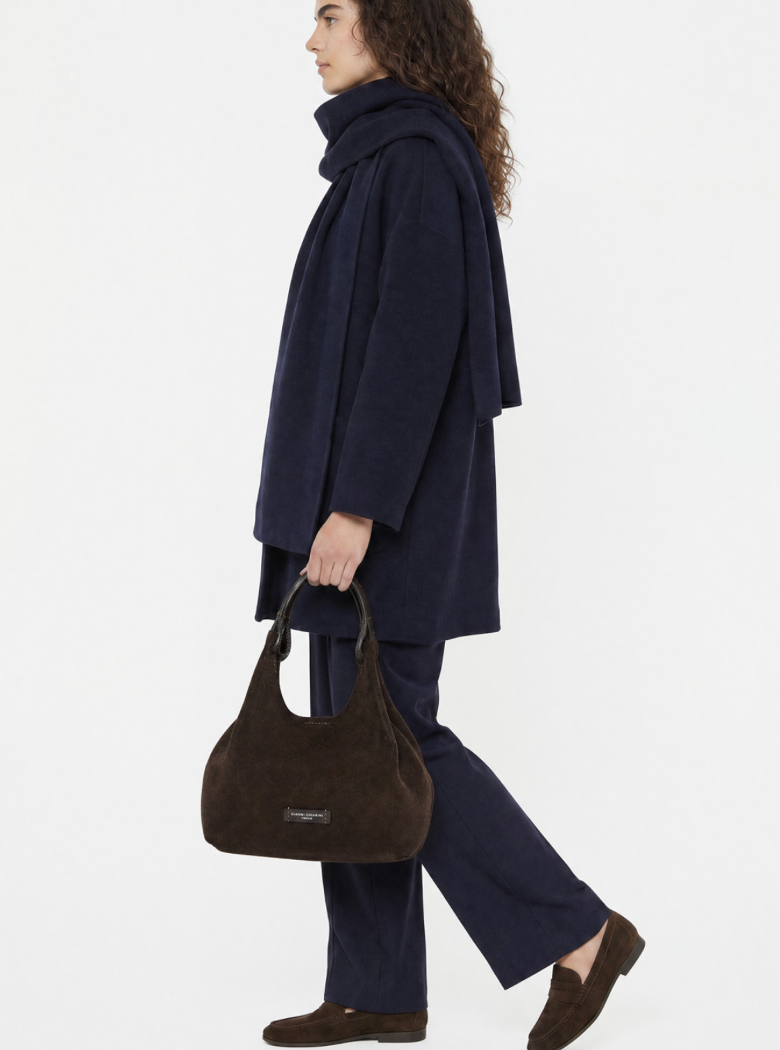 Handtasche Gianni Chiarini DuaGC Midi Suede Moka
