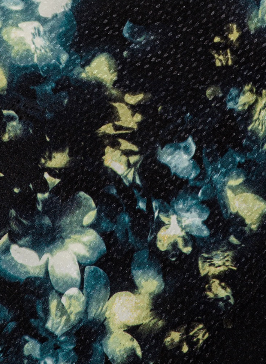 Assymetric Maxi Dress Black Flower Print