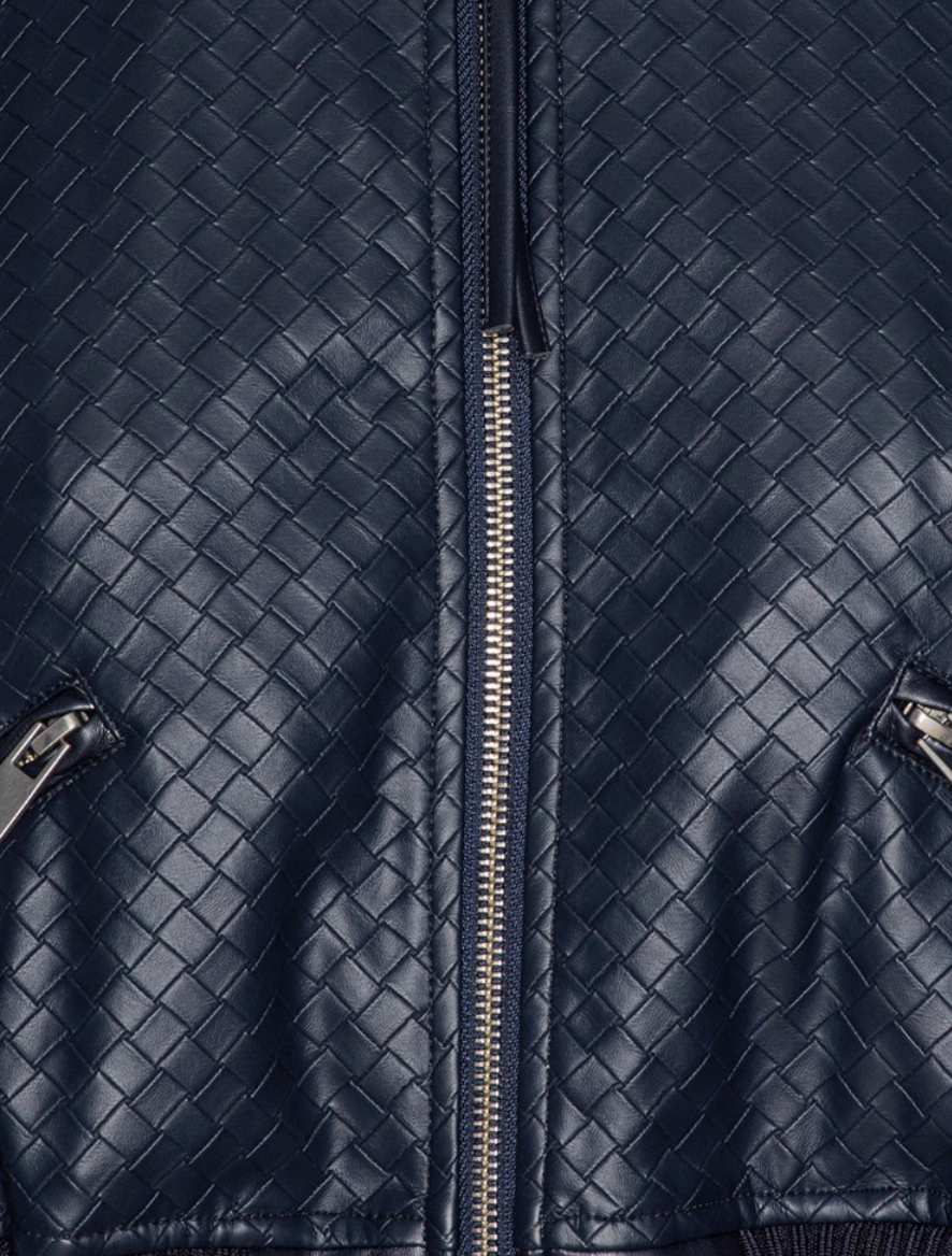 Cropped Braided Jacket Dark Blue
