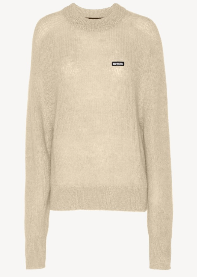 Light Knit Logo Sweater Cream