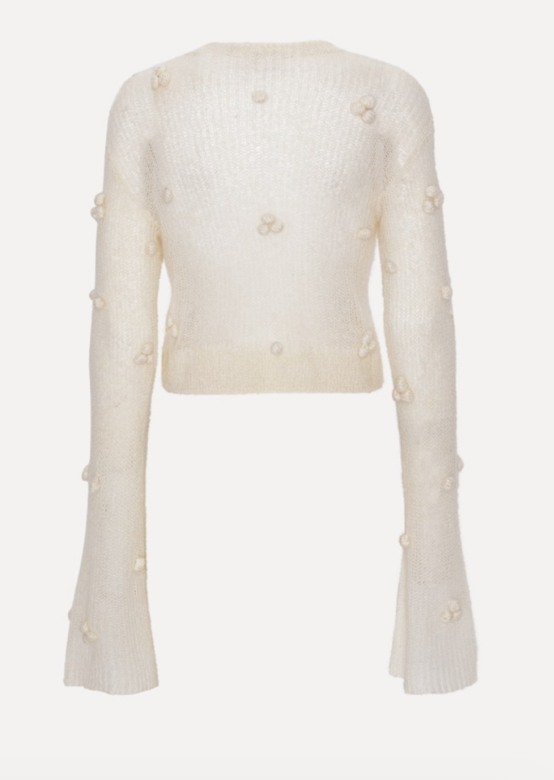 Light Knit LS Sweater Egret