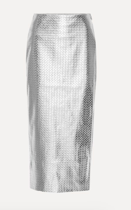Rock Braided Pencil Skirt Silver