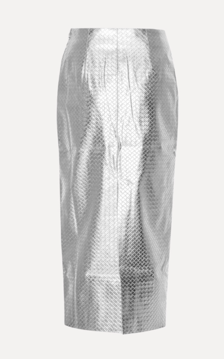 Rock Braided Pencil Skirt Silver