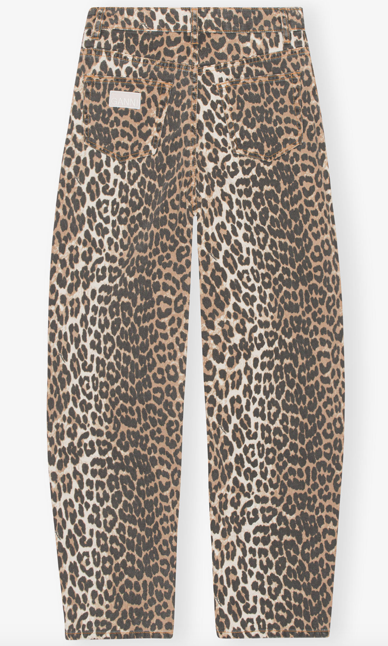 Ganni Print Denim Stary Leopard