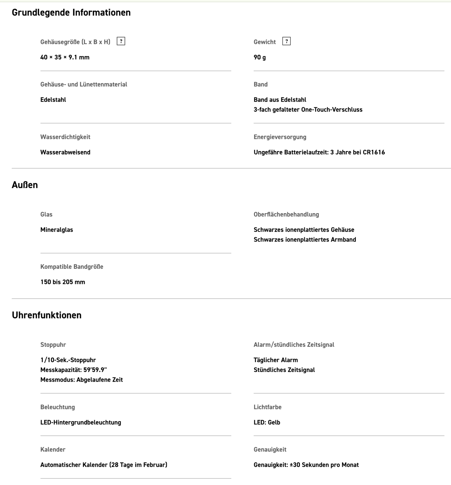 Casio A1100B-1EF 3503