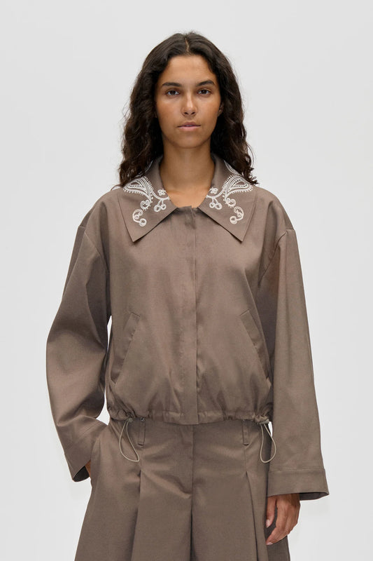Blouson Eyelet Bomber Cherrys On A Paisley