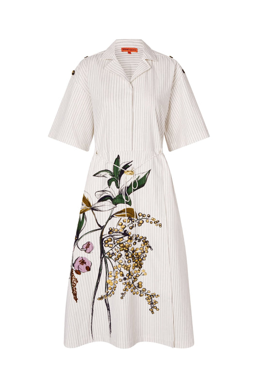 Stine Goya Workwear Midi Dress - Mimosa Stripe