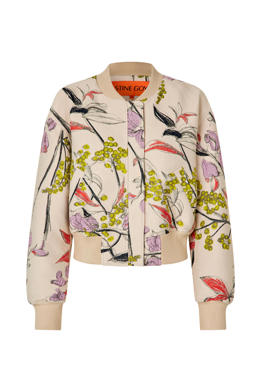 Stine Goya Cropped Dropped Shoulder Bomber - Spring Mimosa
