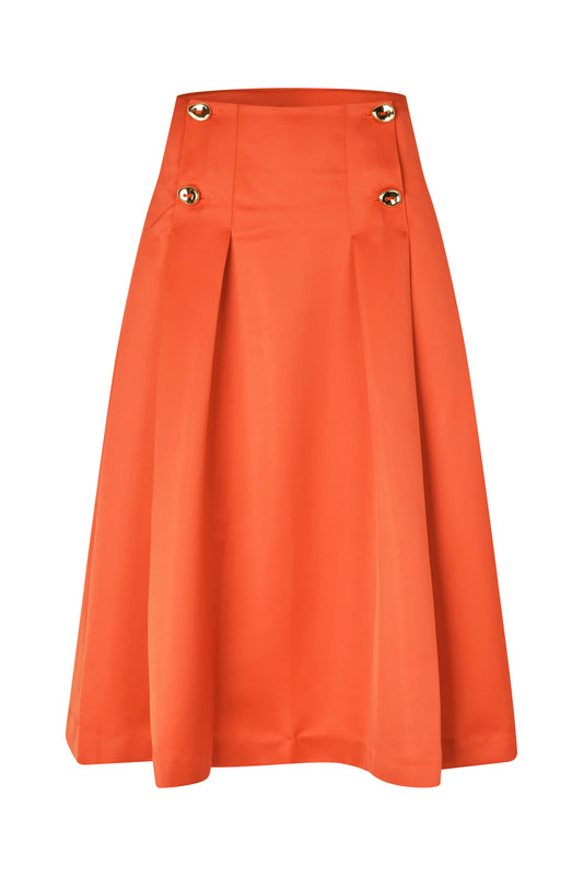 Stine Goya High Volume Midi Skirt - Mecca Orange