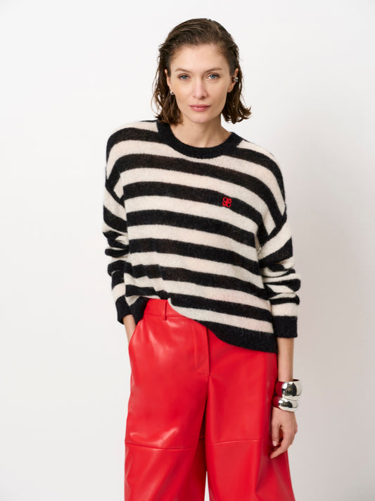 Rundhals-Strick Striped