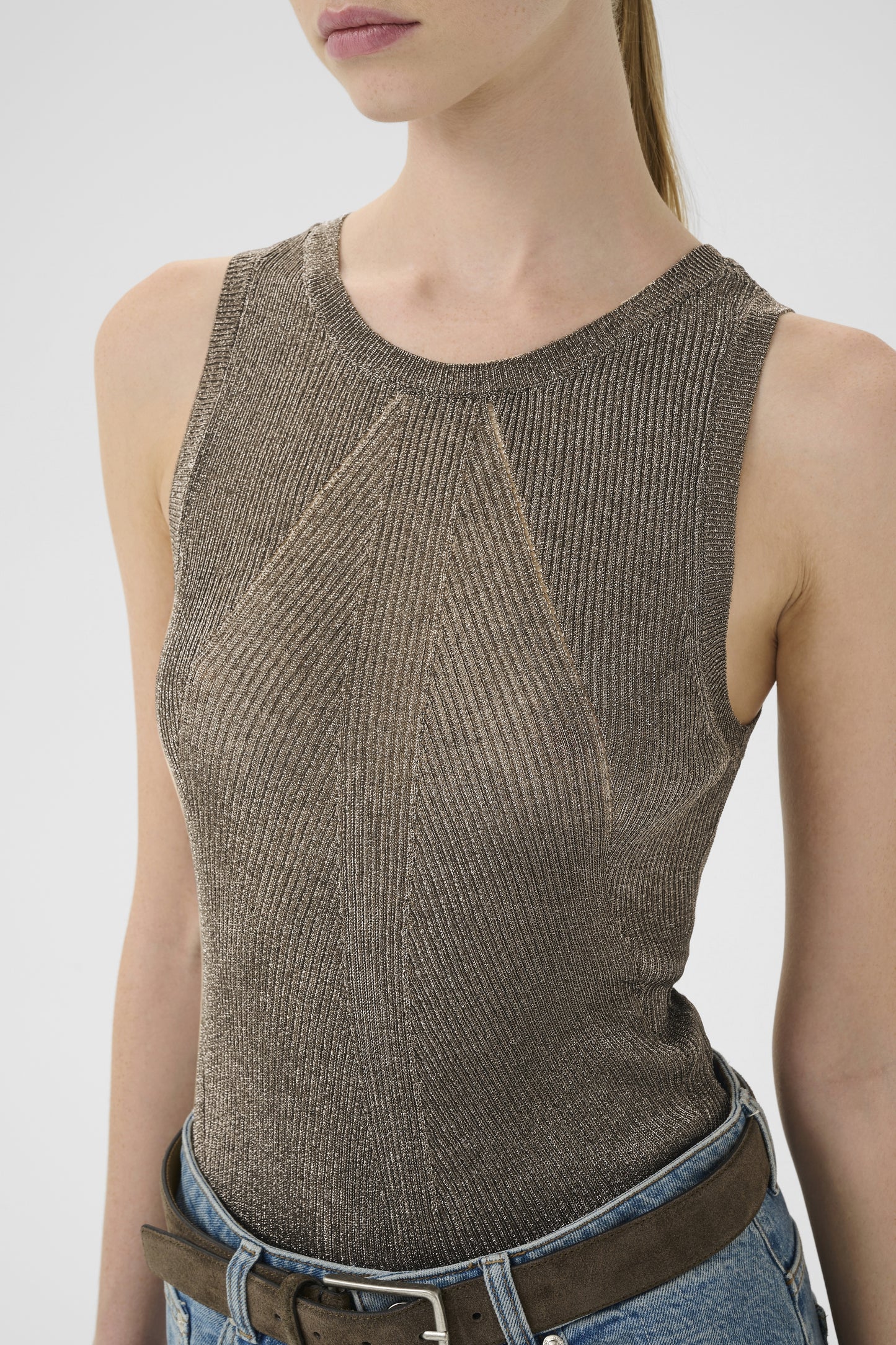 Tank Top Gzsilvi Warm Grey Metallic