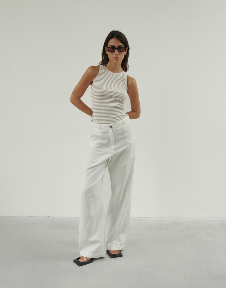 Rib Top Lotus'CL Striped oatmeal