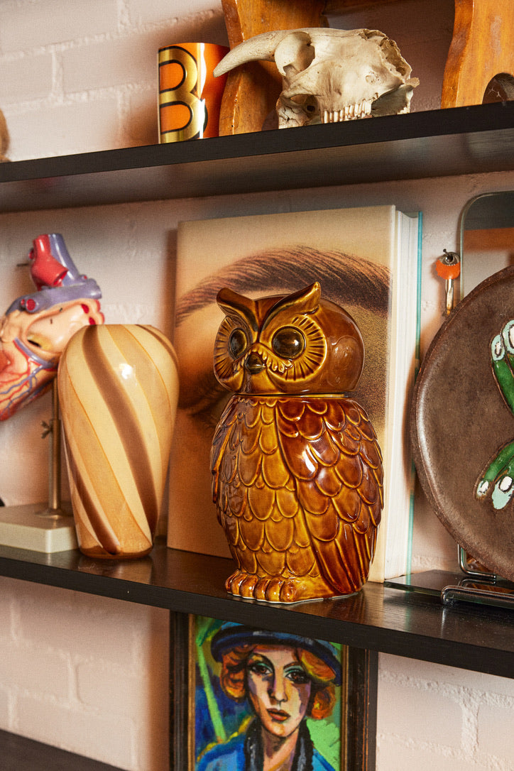 Ceramic Owl Jar Rosted