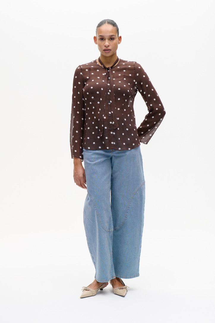 Blouse Coffee Bean Dots