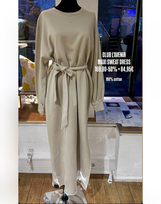 Maxi Sweat Dress Sand CLUB L'AVENIR