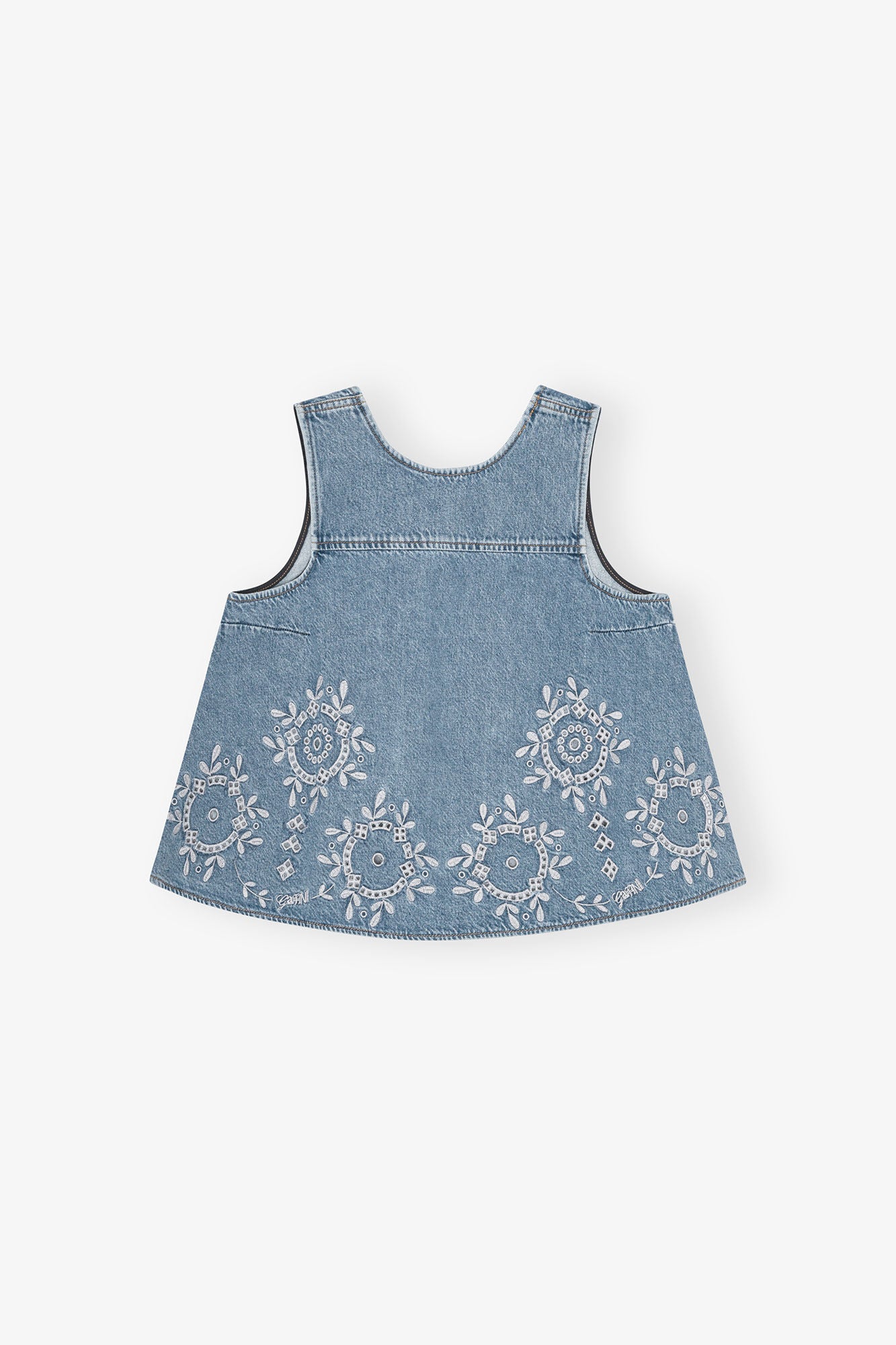 Jeanstop mit Lockstickerei