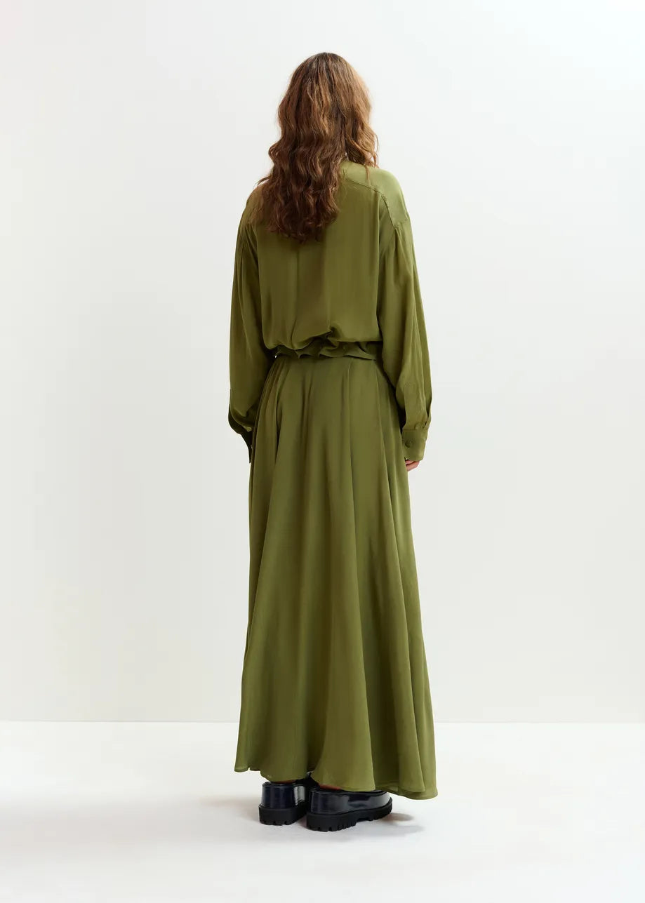 Oversized Playsuit in Olivgrün mit Maxirock