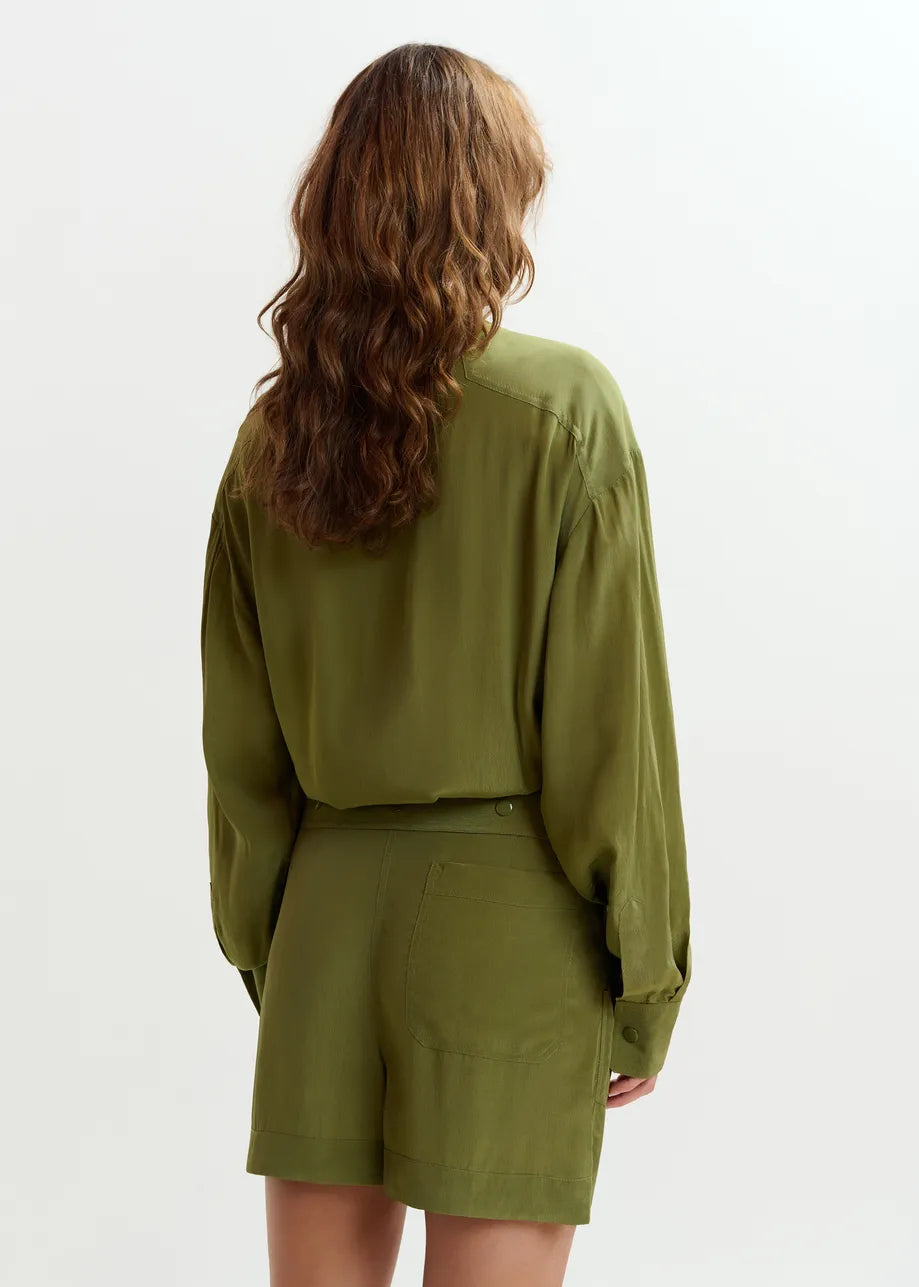 Oversized Playsuit in Olivgrün mit Maxirock