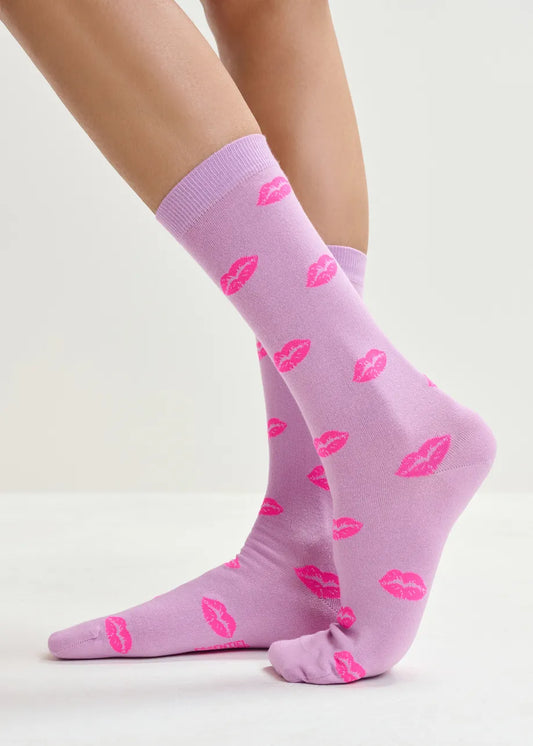 Socken aus Baumwollmischung mit Jacquard-Lippenmotiv