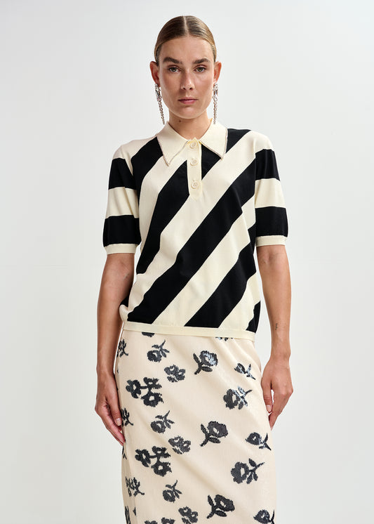 JORAM STRIPED KNIT POLO