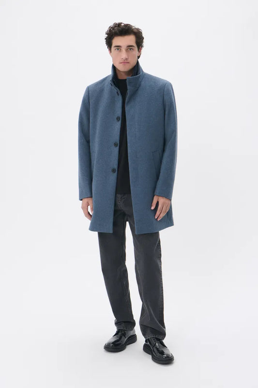 Wollmantel Blau
