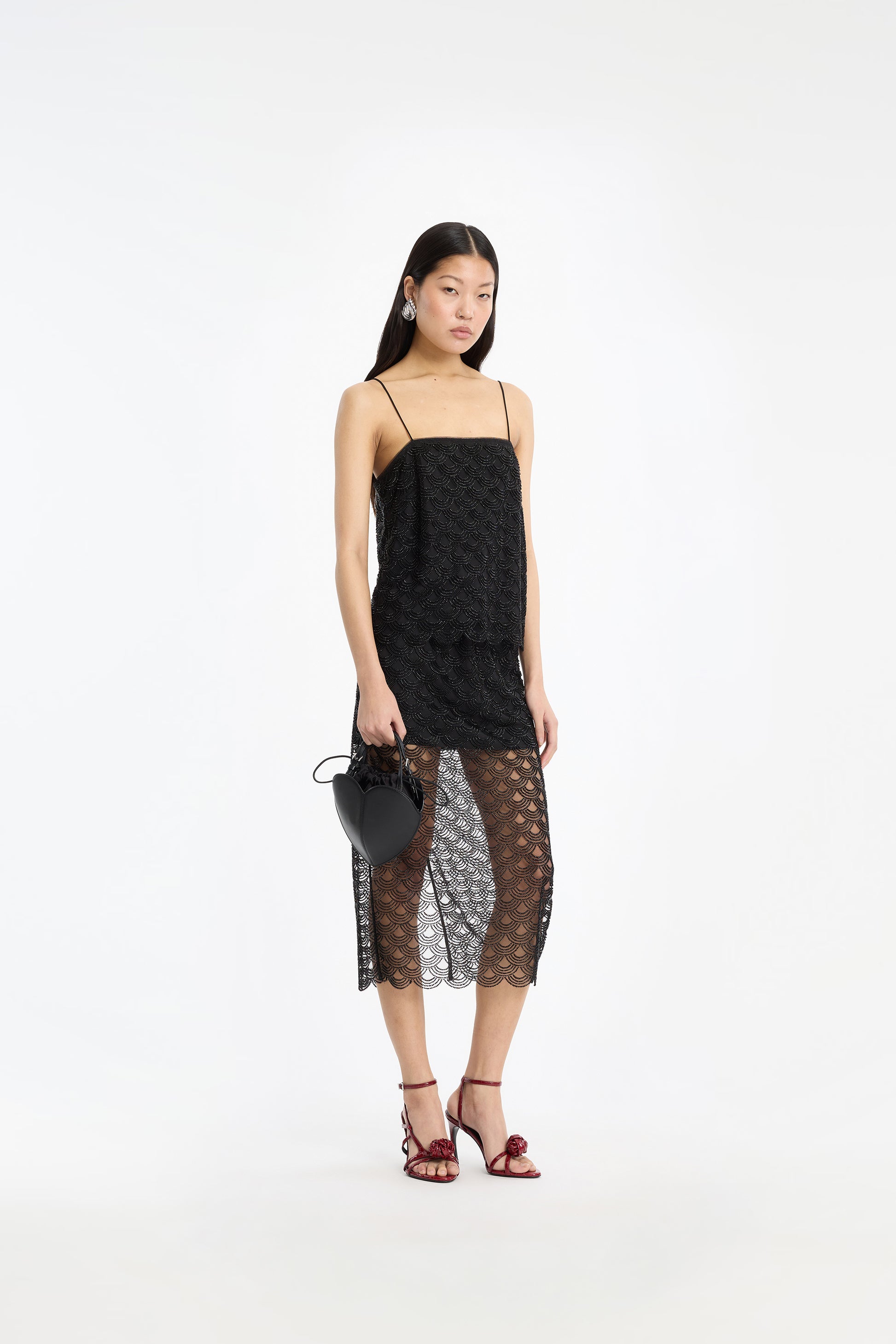 SEQUINS MIDI PENCIL SKIRT