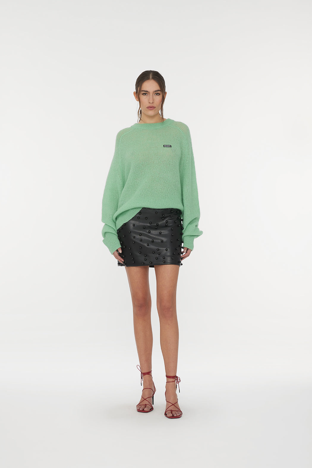 Light Knit Logo Sweater Jade