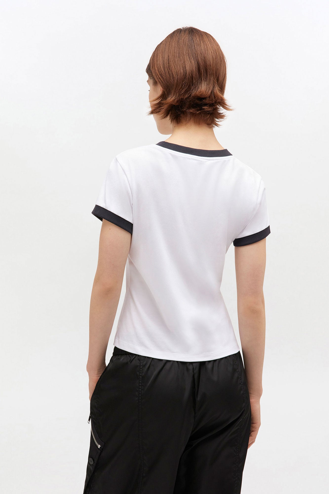 Basic Cotton Jersey Kitty Fitted T-shirt Bright White