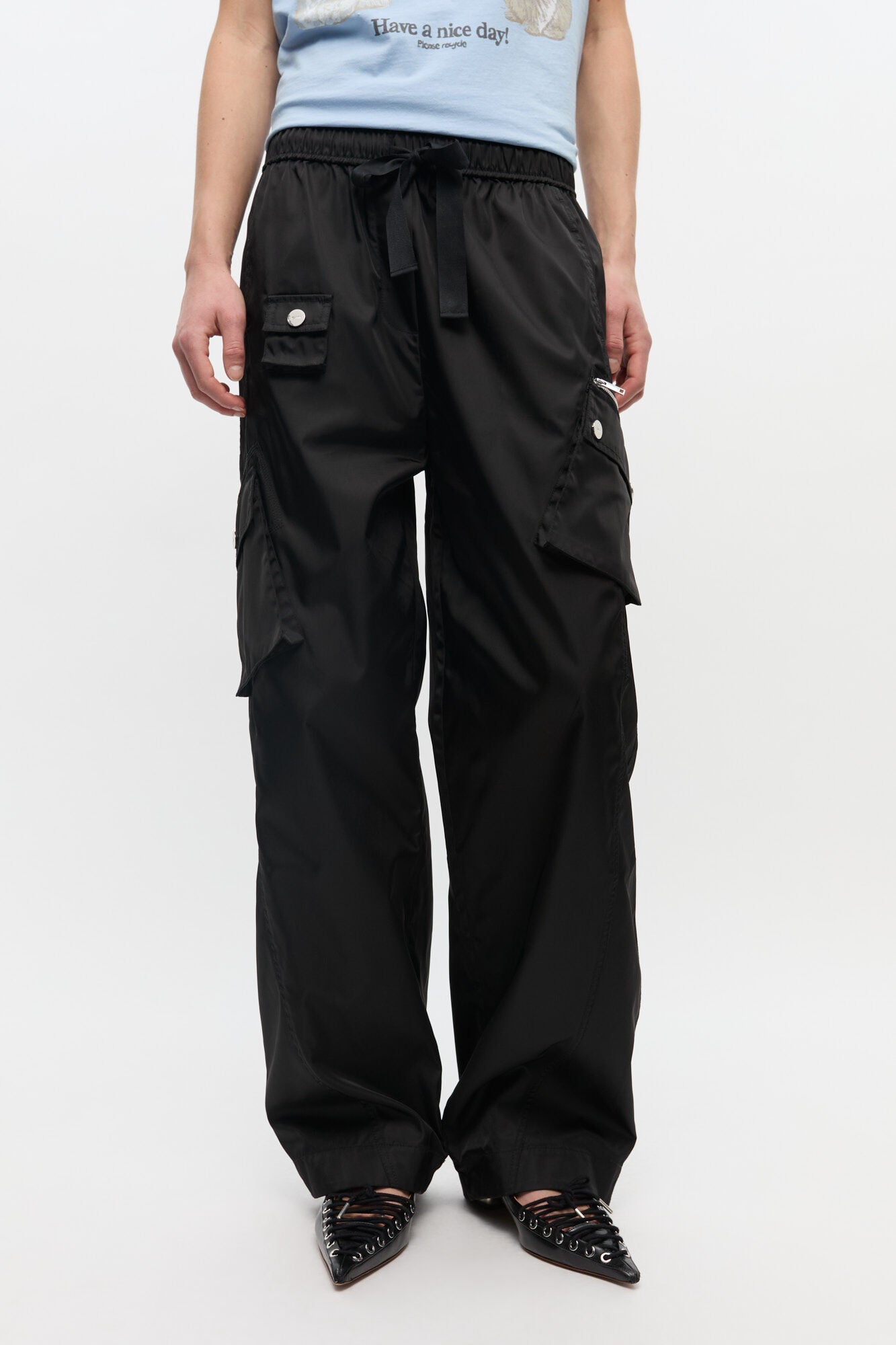 Duchesse Nylon Oversized Elasticated Pants