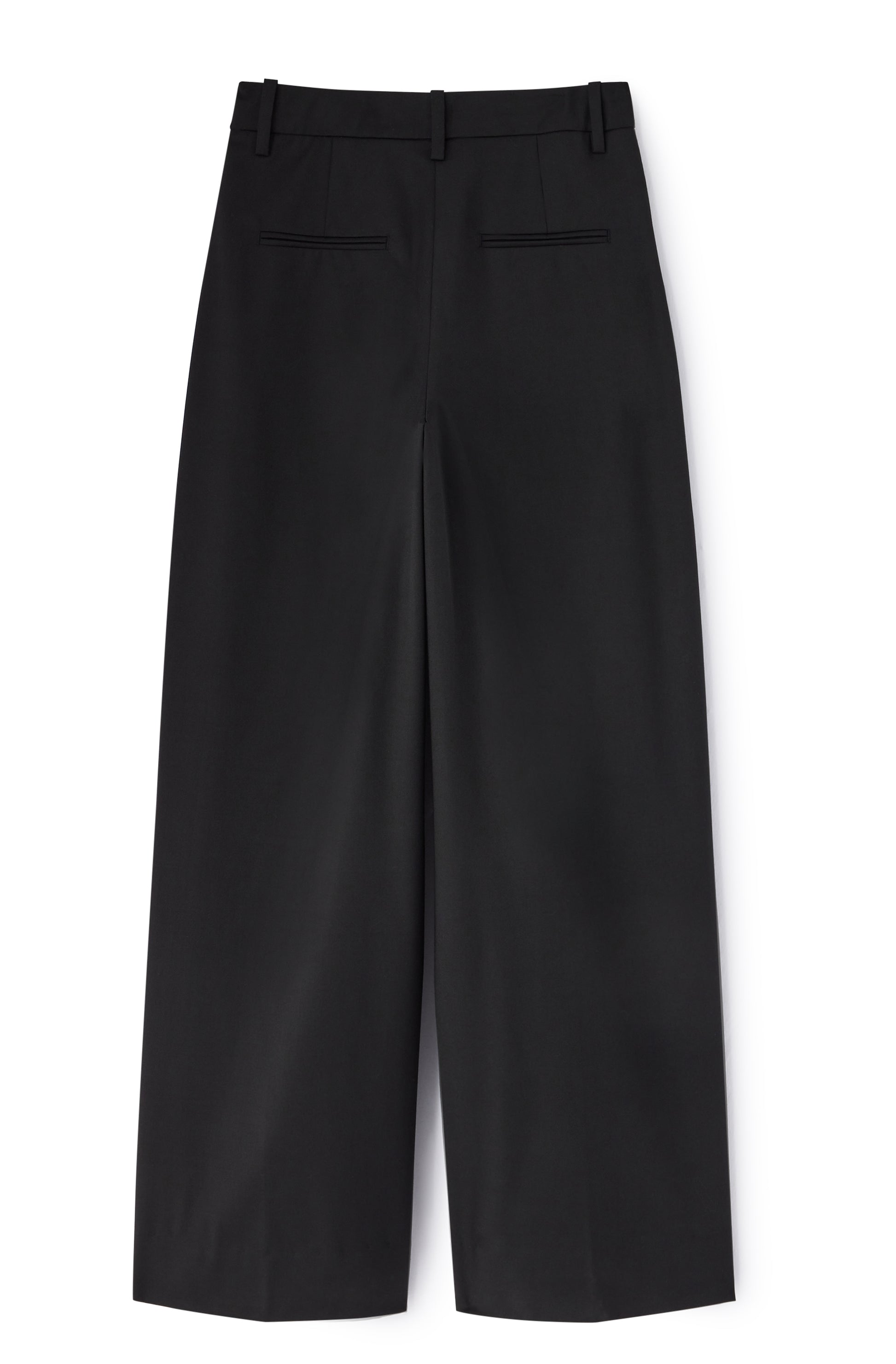 Calendered Wool  Mid Waist Pants