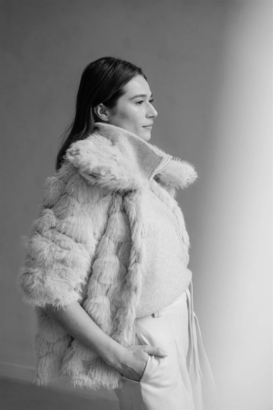 Fake Fur Jacke Brown