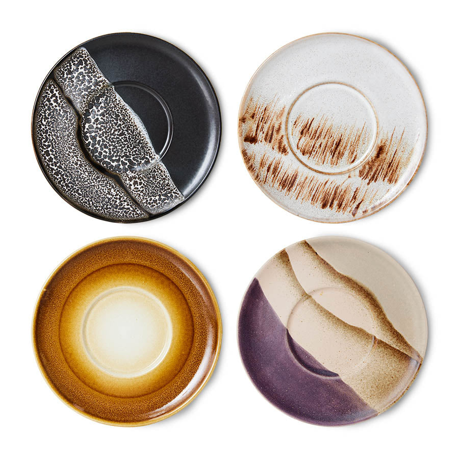 Saucers Untertassen 70s Ceramics Big Sur 4er Set