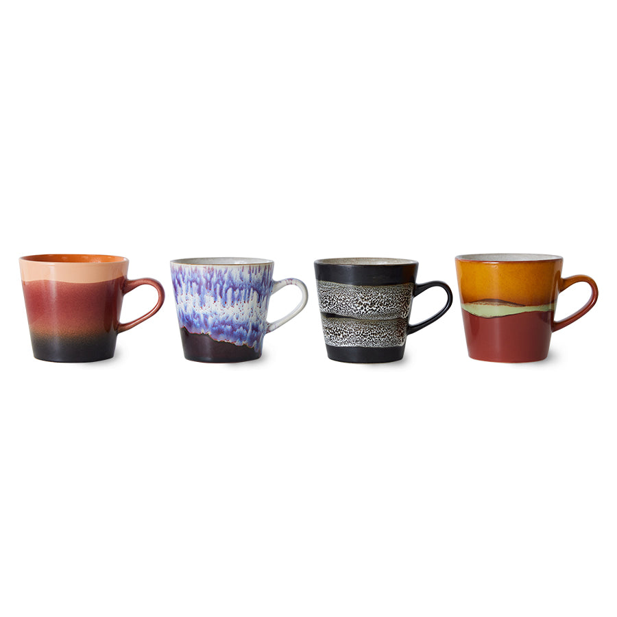 Americano Mugs 70s Ceramics Friction 4er Set
