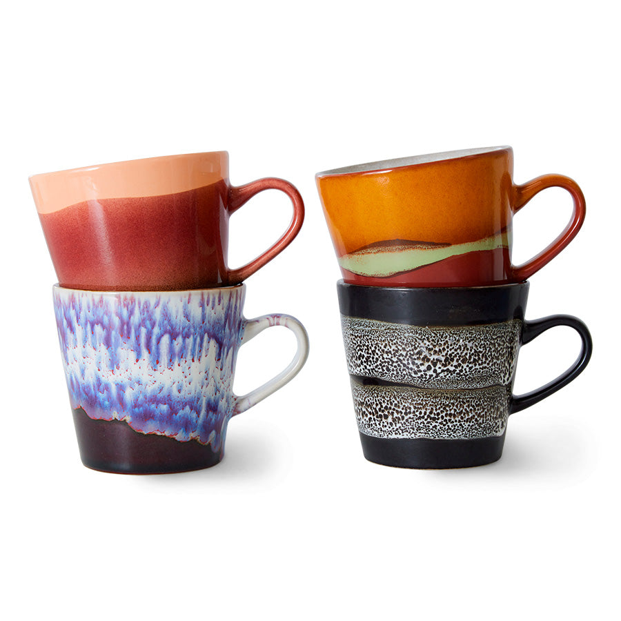 Americano Mugs 70s Ceramics Friction 4er Set