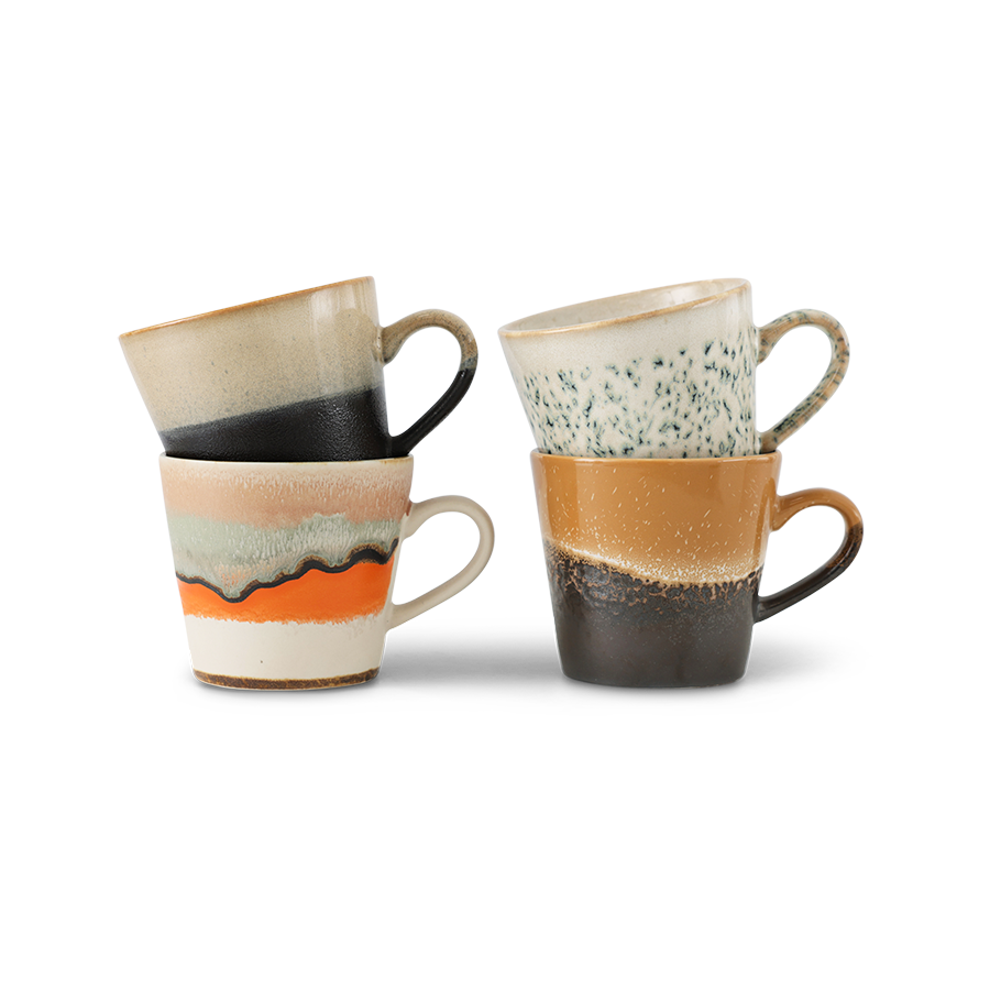 Cappuccino Mugs 70s Ceramics Verve 4er Set