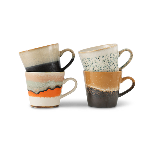 Cappuccino Mugs 70s Ceramics Verve 4er Set